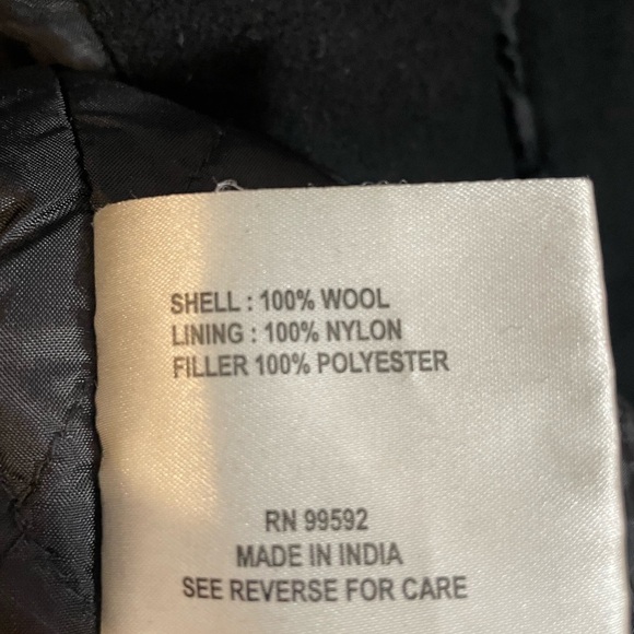 Perry Ellis Portfolio 100% Wool Mens Coat Jacket Size Med Black Quilted Lining - Picture 5 of 11